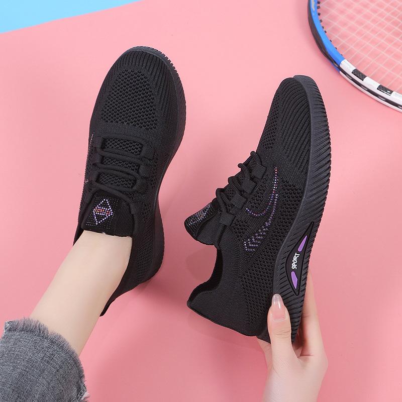 Fashion Women's Breathable Non-slip Platform Fashion 2024 Autumn New Casual Shoes Korean Running Shoes Black Sneakers Shoes for Women