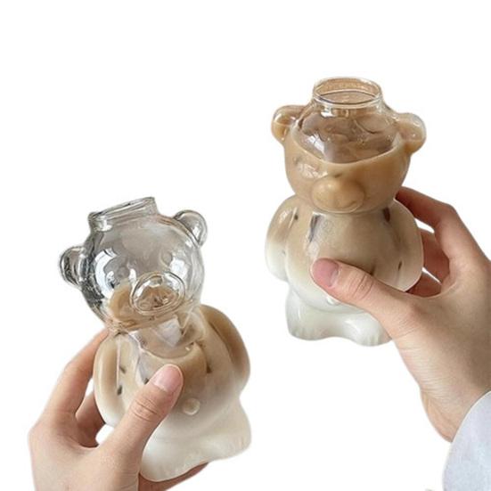 Yousheng 320ml Water Cup Bear Shape Glass Mug Heat-Resistant High Borosilicate Glass Coffee Tea Juice Drinking Bottle
