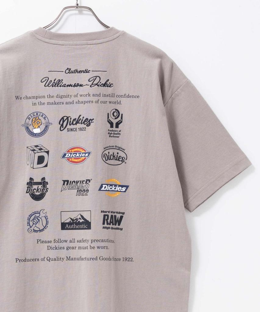 Dickies Men's Short Sleeve 100% Cotton Crew Neck T-Shirt with Logo, Beige and Print, Size M