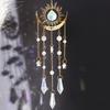 Gold Flame Moon Crystal Window Wind Chime Pendant Sunlight Catcher Outdoor Garden Colourful Hanging Decoration Hanging Ornaments