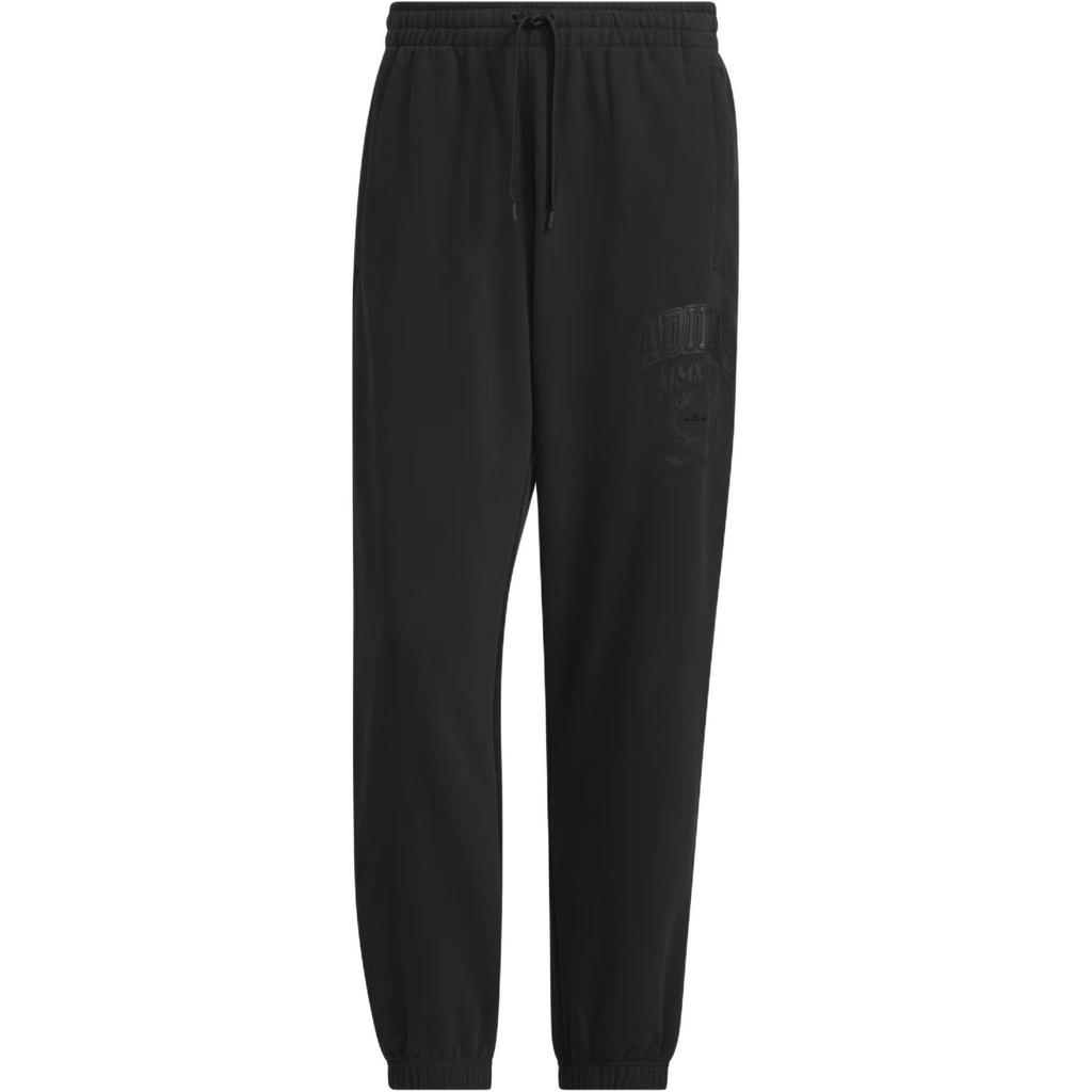 adidas Мужские флисовые спортивные штаны Originals с вышитым логотипом Trefoil Черные JW1966