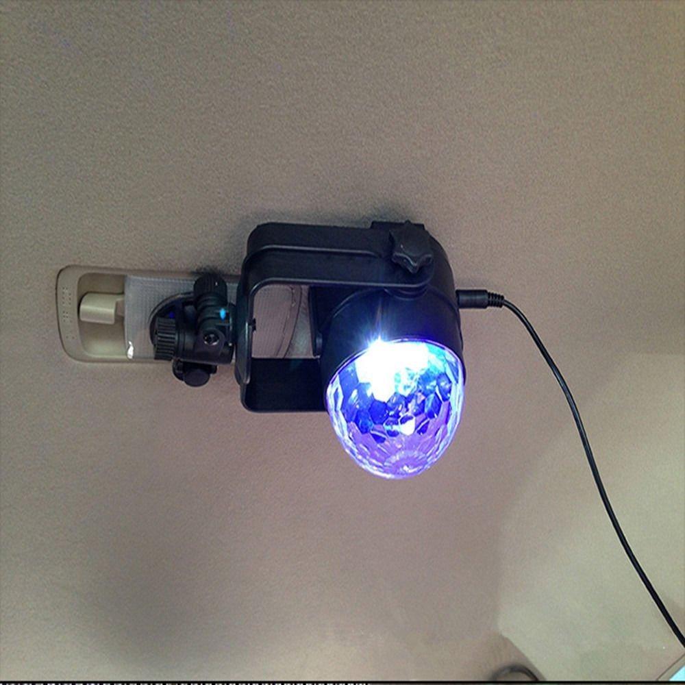 3-цветный вращающийся светодиодный автомобильный свет, реагирующий на звук, светодиодная подсветка салона, DJ диско-лампа