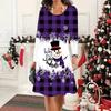 Женское новое повседневное платье с круглым вырезом на осень и зиму 2025 года, 3D рождественский узор, идеальный подарок на Хэллоуин и Рождество