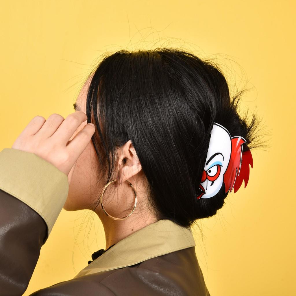 Заколка-краб для волос Meiya 2025 с клоунским лицом - Заколка-акула для прически, головной убор