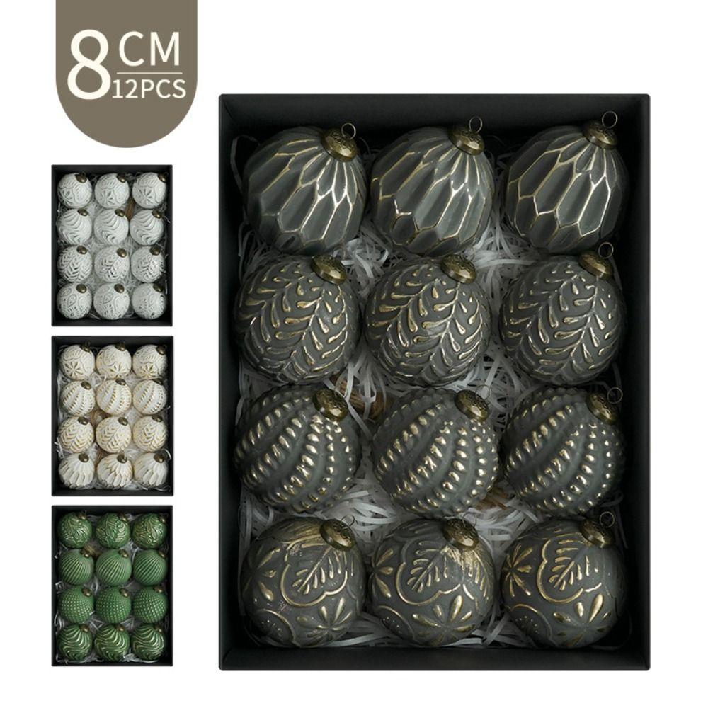12pcs Shatterproof Christmas Tree Ball Pendant 8cm Xmas Tree Ornaments Wedding Party