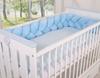 Braided MINKY bumper for a 180cm cot - blue