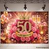2D 40th Birthday Party Backdrop Rose Gold Balloons and Confetti Photo Background