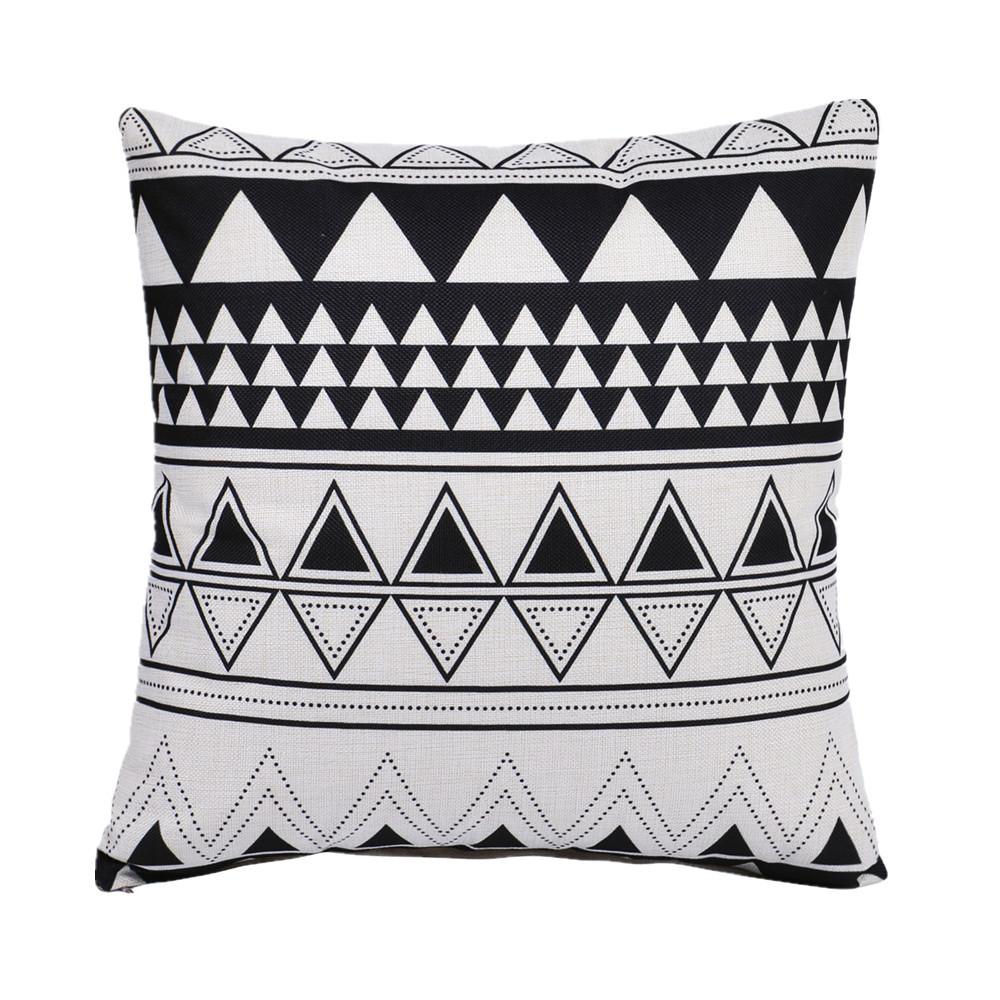 45x45cm Classical Geometric Plaid Cushion Cover Cotton Linen Home Living Room Bedroom Throw Pillow Case