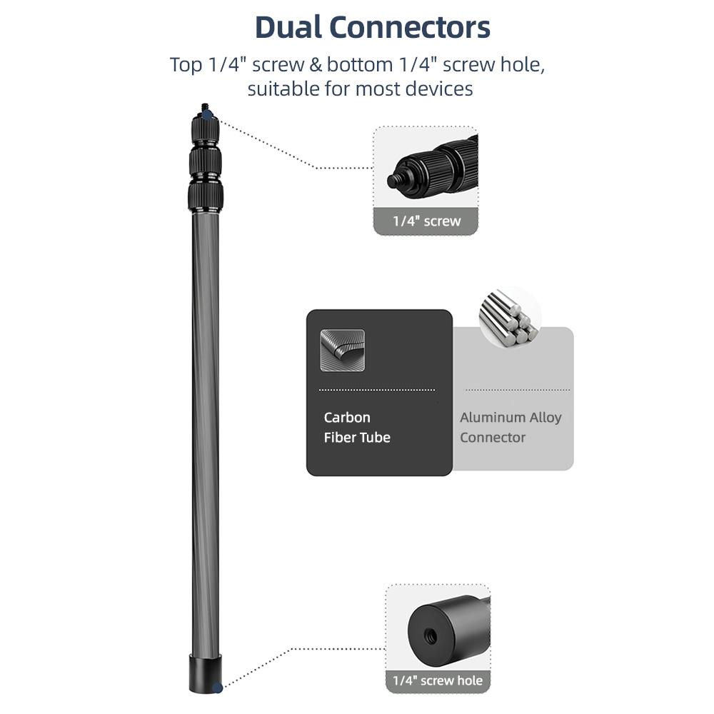 Ручка для портативного микрофона, 4-секционная выдвижная штанга для микрофона, штанга из углеродного волокна для микрофонов