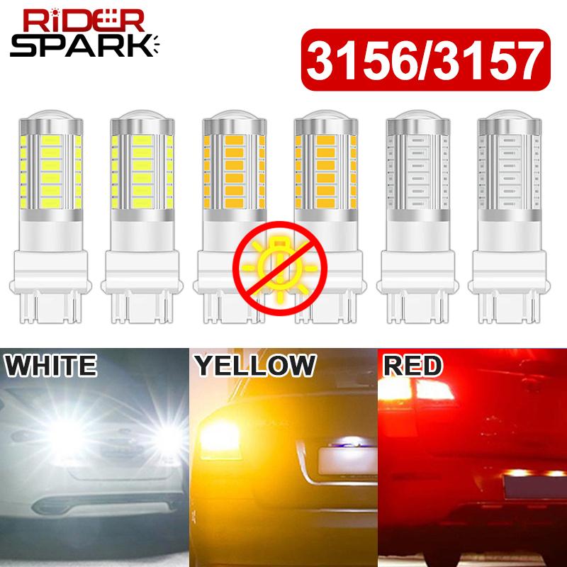2X CANBUS 1156 BA15S 1157 BAY15D BAU15S 3157 7443 LED Bulb 12V 3030 SMD White Yellow Red Car Tail Brake Parking Turn Signal Led