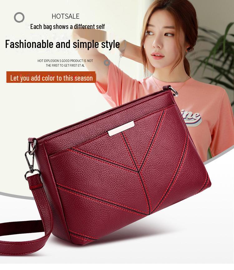 2024 Новый корейский стиль, модная трехслойная мягкая кожаная сумка-мессенджер для мам
