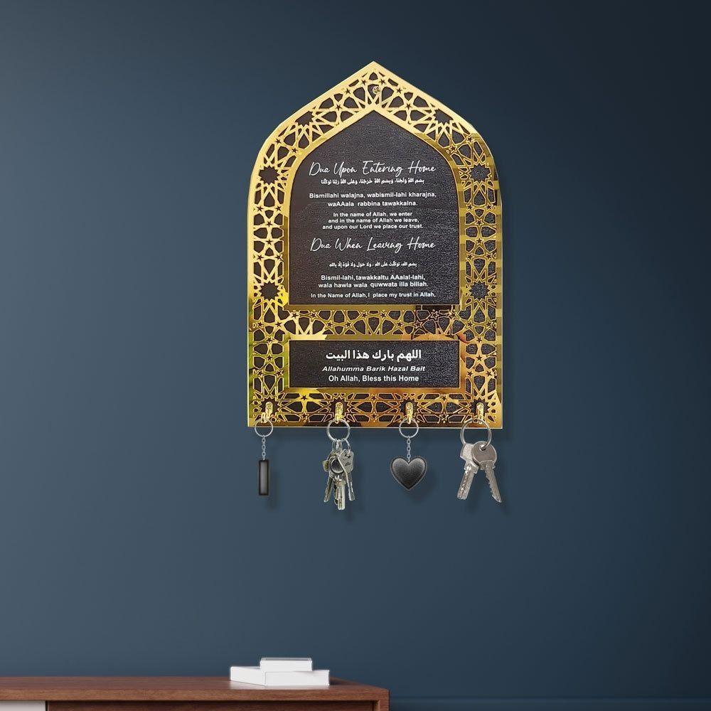 Decorative Acrylic Key Hanger Wall Mounted Arabic Key Holder Durable Key Hook Eid Al Adha Gift