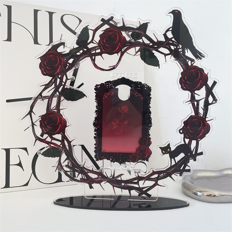 Подставка для фотографий Thorn Rose, акриловый идол, периферийное устройство, 3-дюймовый дисплей для коллекции фотографий, вращающаяся фоторамка