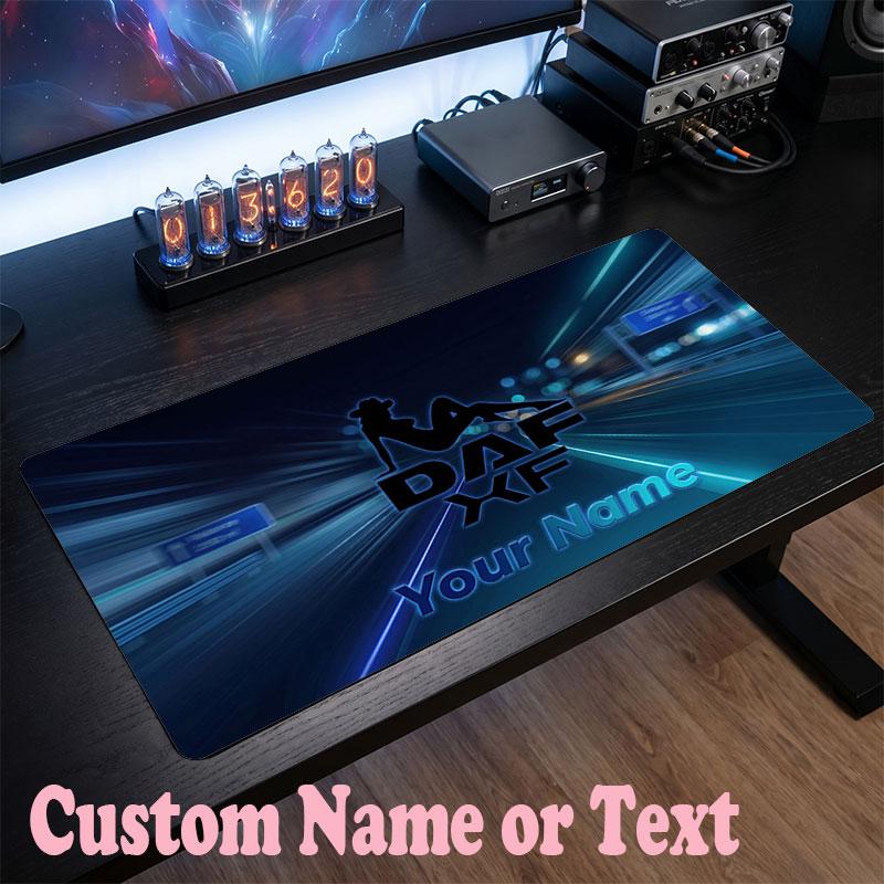 DAF Customized Name Text Mouse Pad, Large Desk Mouse Mat Personalized Home Office Present