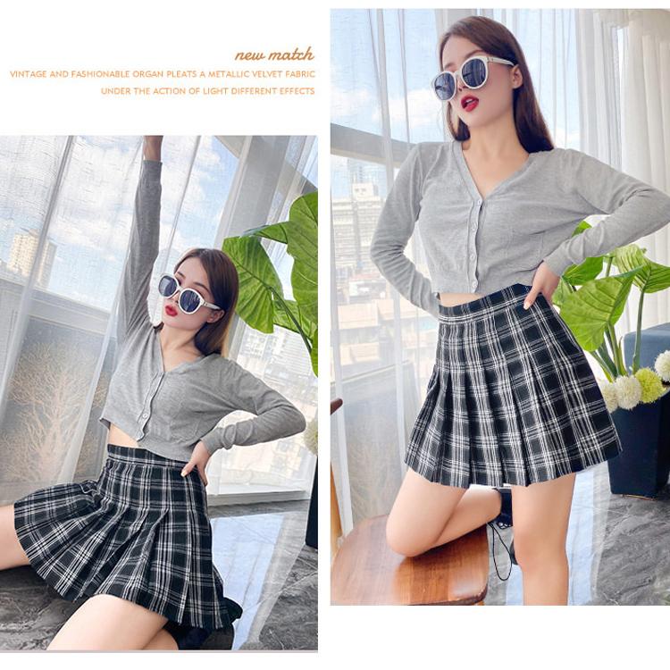 10 цветов решетчатая юбка Y2k корейская клетчатая плиссированная женская юбка фиолетового цвета с высокой талией и короткой защитной подкладкой школьная форма мини-юбки трапециевидной формы для девочек