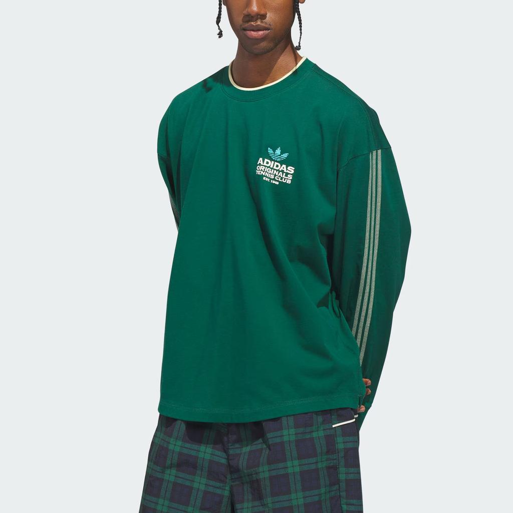 adidas Originals Сьерра-Виста Повседневная хлопковая вязаная свободная футболка с длинным рукавом Мужские топы KG9832