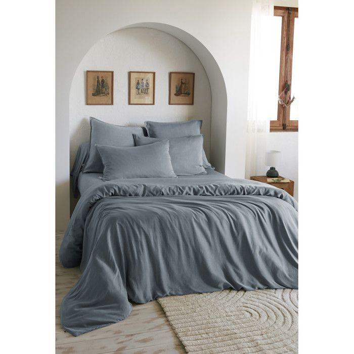 Housse de couette "Lysandre" toutes dimensions "Lyocel" L'effet Papillon - Lysandre Stone - 240 x 220 cm - Lysandre Stone -