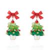 Colorful Rhinestone Christmas Tree Earrings: Unique, Luxurious, and Exaggerated Festive Style