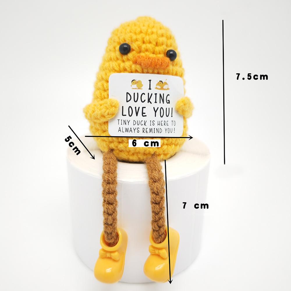 Mini Positive Potato Funny Avocado Duck Cute Knitted Crochet Doll with Card for Women Men Mom Dad Friend Birthday Cheer Up Gifts