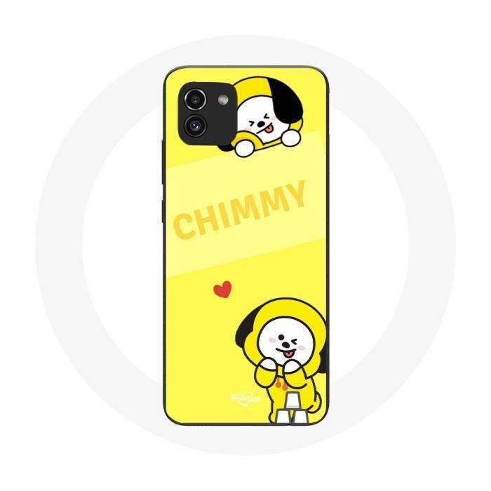 Coque - MANIACASE - Samsung Galaxy A03 - BTS Bangtan BT21 - Souple - Silicone - Jaune