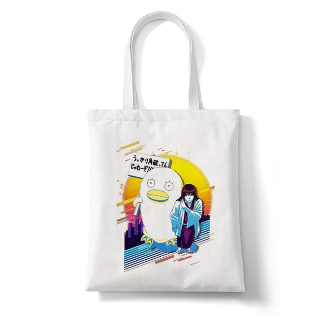 Японское аниме Gintama Sakata Gintoki Kagura с мультяшным принтом, женские сумки для покупок, большая сумка для покупок, модная повседневная сумка Pacakge