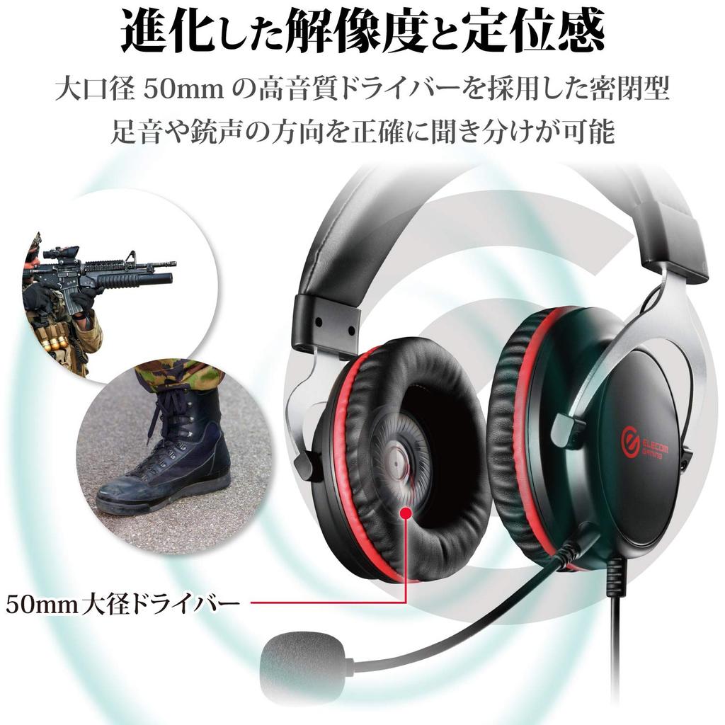 ELECOM Gaming Headset Wired Binaural Overhead 2m Model Black HS-G40BK