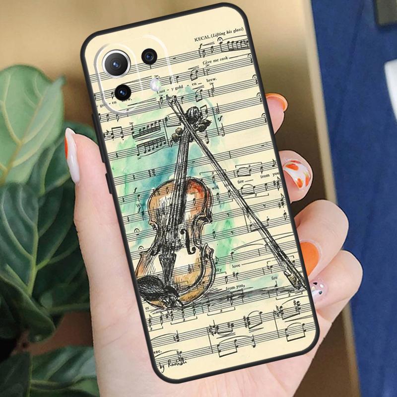 Чехол для скрипки и пианино для Xiaomi 15 14 Ultra 13T 14T 15T Pro 17 Pro Max POCO F8 F7 F5 F6 X5 X6 X7 Pro Чехол
