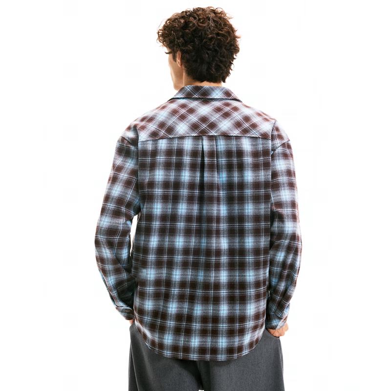 Fingercroxx Men's Flannel Plaid Shirt Jacket