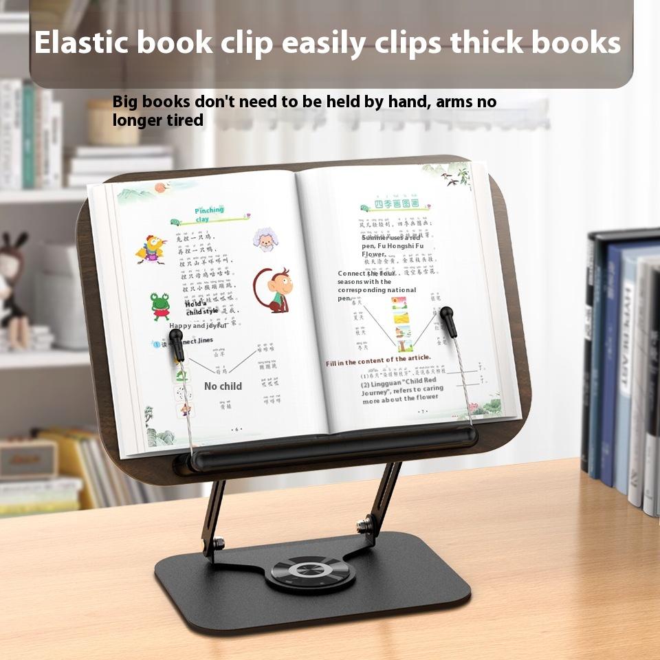 Wooden Book Stand Mold Steel Metal Book Clip Page Holder for Office Home Use