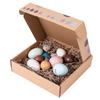 12PCS Portable Wood Simulation Eggs DIY  Easter Egg for Home and Party Decor Artificial Bird Eggs