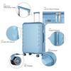 Trio of ABS Suitcases - Black, Silver and Rose Gold 20""24""28"" Lightweight & Durable, Flexible & Tough Exterior ABS Luggage
