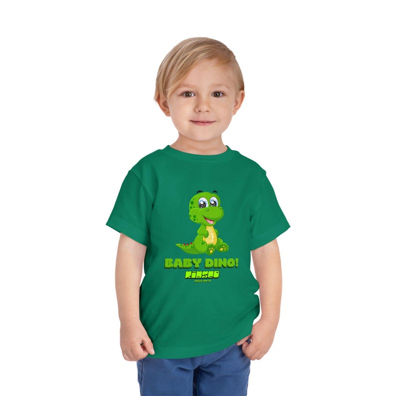 Green Baby Dino Toddler Tee – Playful Dinosaur Illustration Shirt