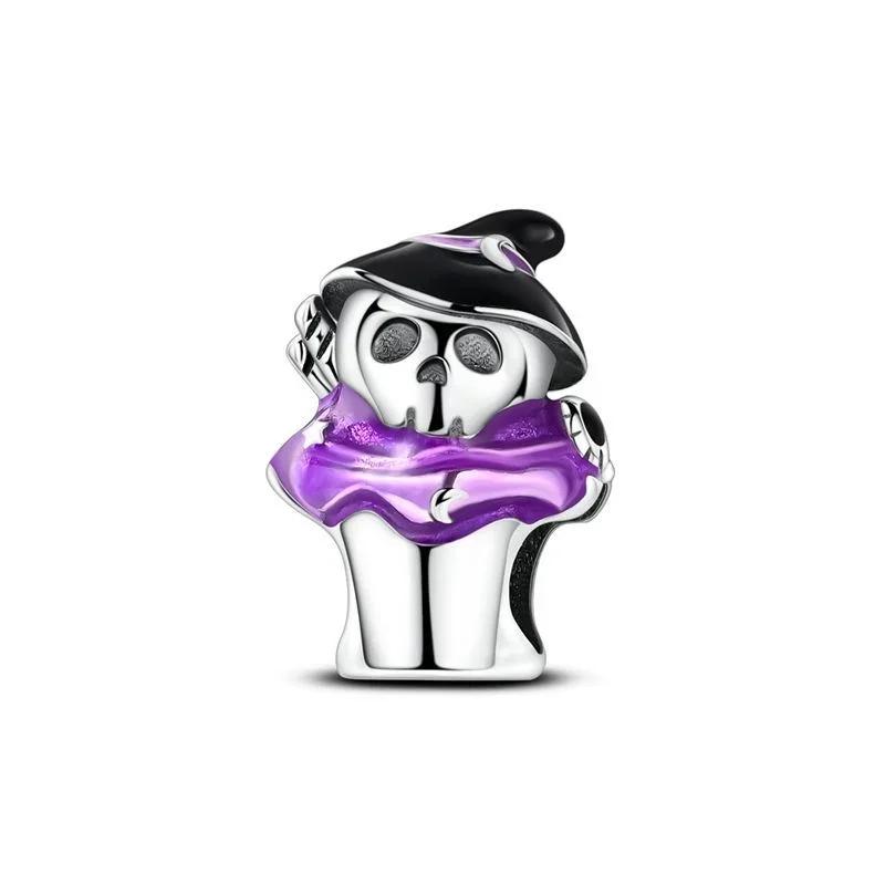 Новые медные подвески-черепа на Хэллоуин, светящиеся тыква, летучая мышь, призрак, гроб, бусины-подвески для ожерелья, браслета, DIY ювелирных изделий, подарок