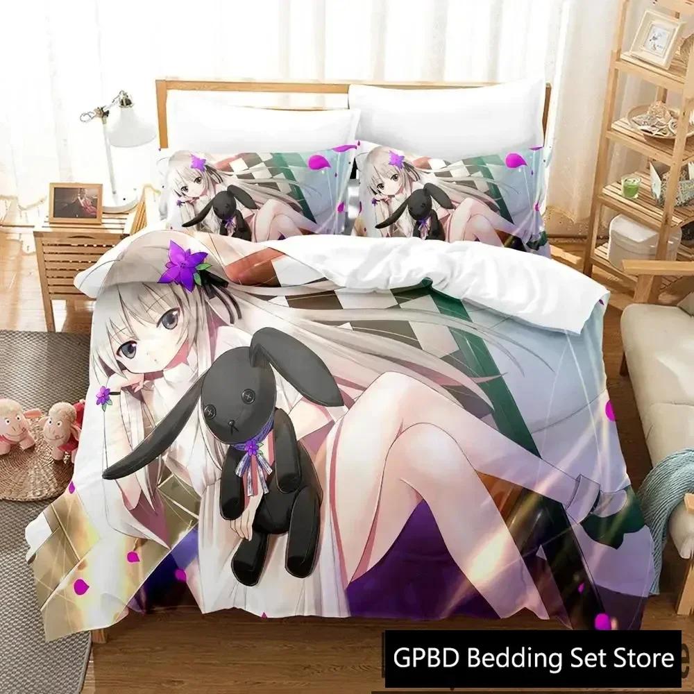 Anime Yosuga No Sora Comfortable Duvet Quilt Cover Pillowcase Bedding Set Children Bedroom Decoration Home Textile