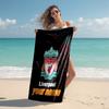 Personalized customized proof beach towel with Liverpool FC logo pattern - soft, absorbent,quick-drying,perfect