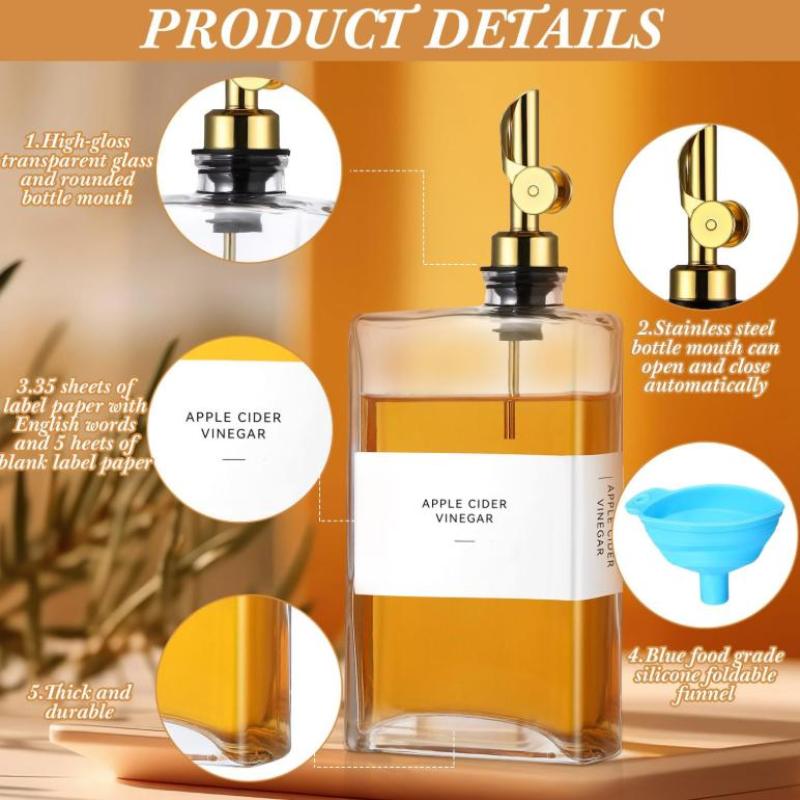 Simple to Use Stainless Steel Oil Dispenser with Funnel Ideal for Efficient Kitchen Operations