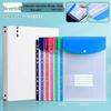 4 Clear Snap-Button File Pockets with Labels, Thickened, Large Capacity Vertical Folder, School Subject Dividers