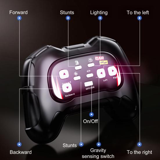 Радиоуправляемый автомобиль-амфибия для бездорожья со светодиодной подсветкой 4WD Детский электрический 2,4 ГГц RC Трюковой грузовик Перезаряжаемый Внедорожный гусеничный автомобиль Игрушка для малышей