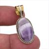 Natural Tiffany Stone 925 Solid Sterling Silver Gift TwoTone Pendant 1.50" W1j10