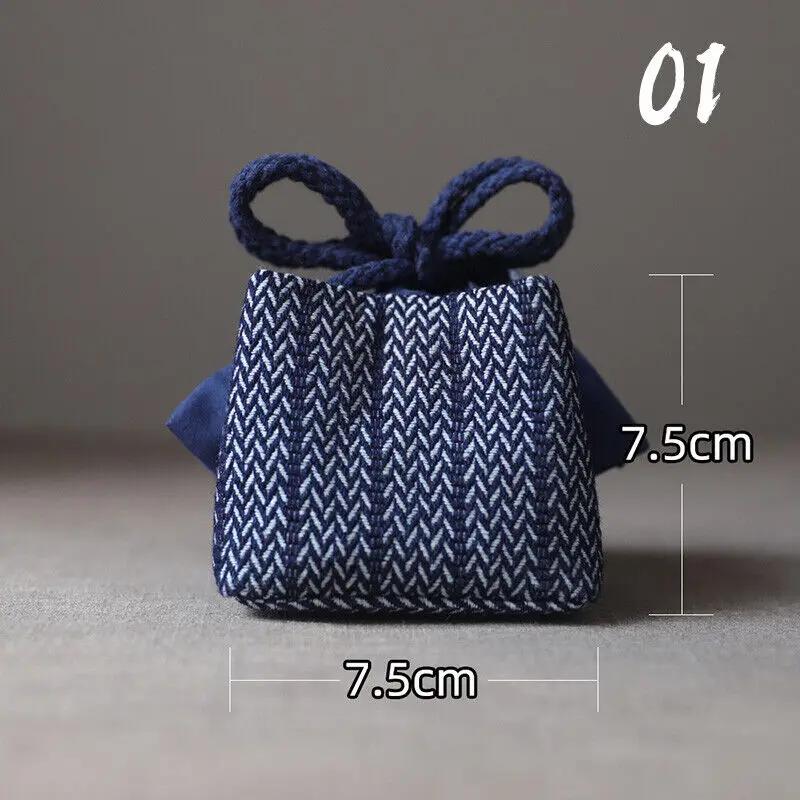 Teacup Bag Portable Travel Tea Set Storage Bag Tea Pots Four Or Six Cups Large Cloth Bag Outdoor Organizer Denim Organizer