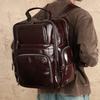 Мужской рюкзак из натуральной кожи, высококлассная повседневная дорожная сумка, рюкзак большой вместимости, кожаная сумка
