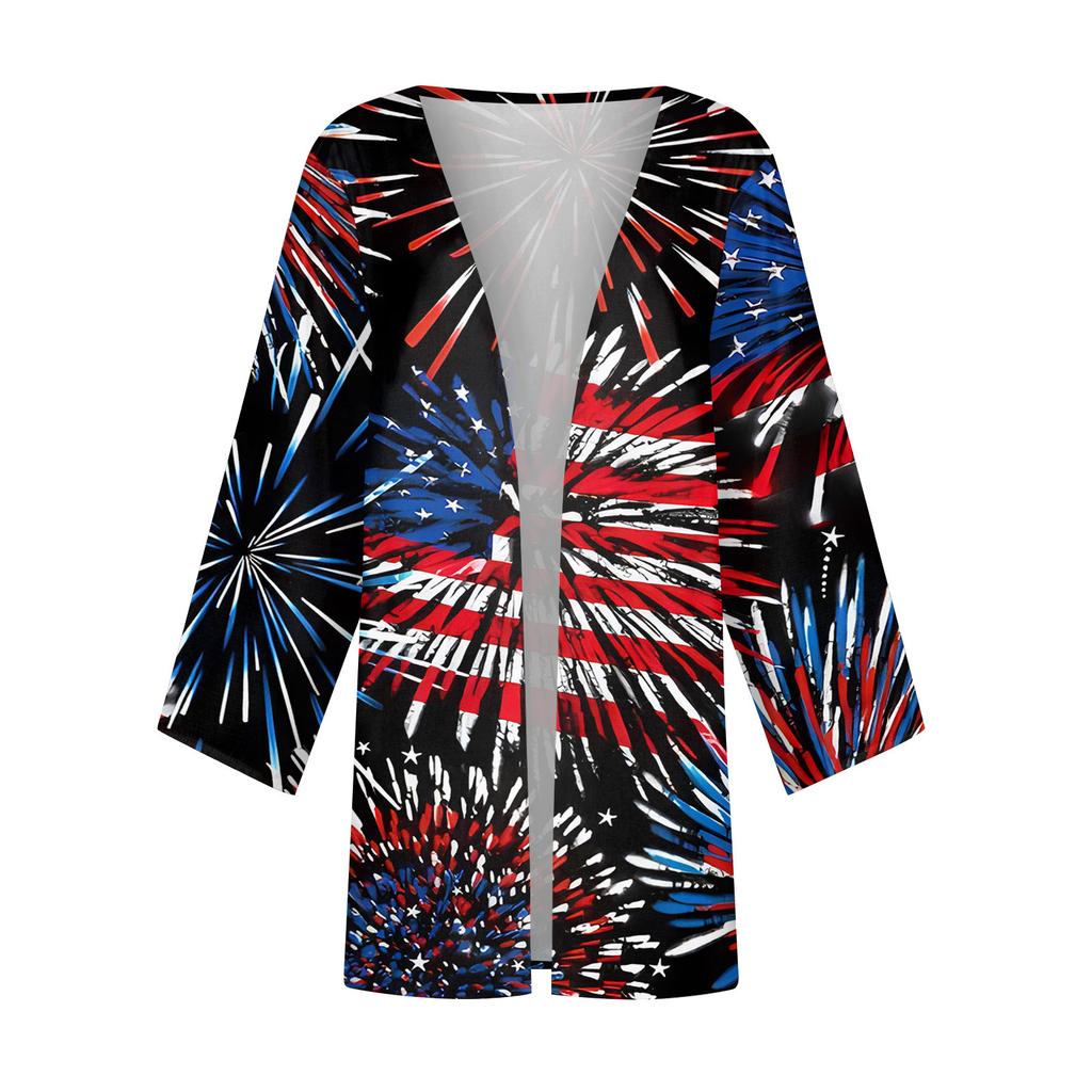 Женская повседневная модная легкая куртка средней длины с принтом, кардиган