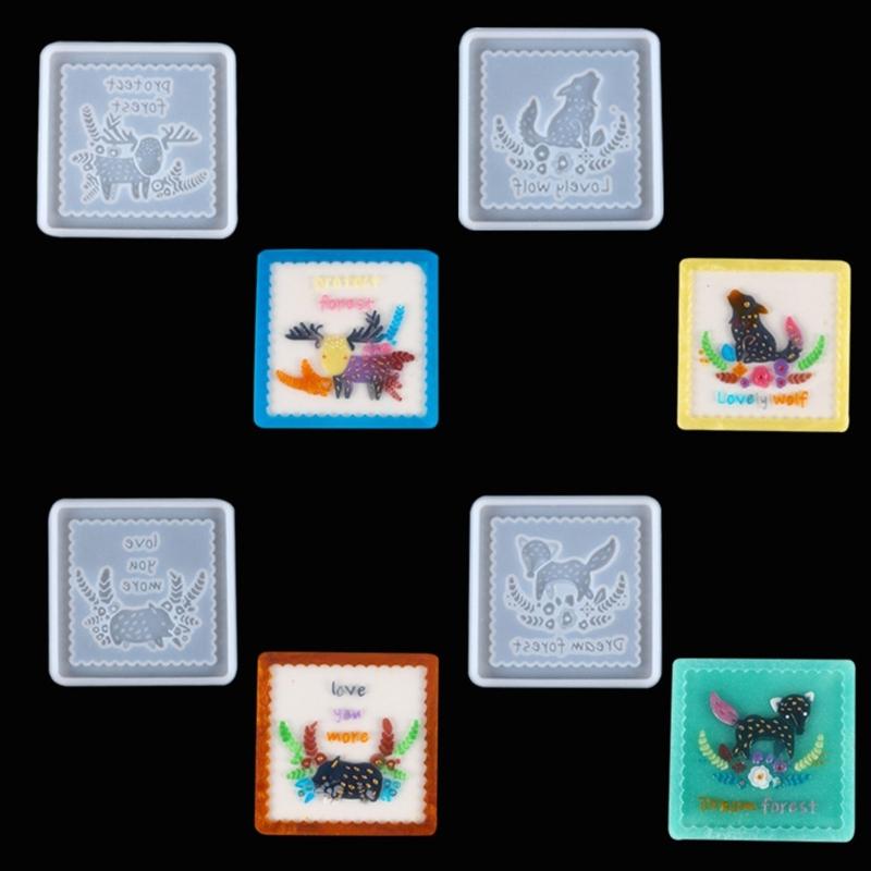 Формы для подставок под стаканы с животными, силиконовые формы для подставок под стаканы, квадратная форма для литья под стаканы из эпоксидной смолы, настенное искусство, домашний декор