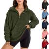 Women's Fashion Winter Fuzzy Stand Zipper Collar Sweatshirt