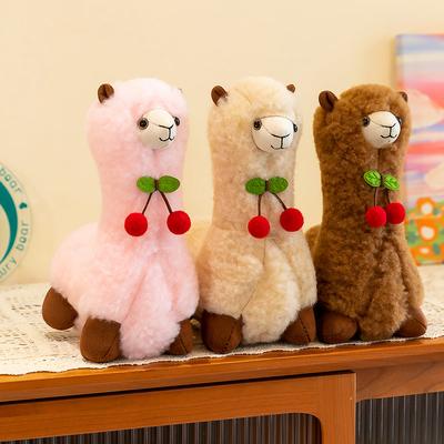Милая плюшевая игрушка альпака вишня мультяшная мягкая кукла диванная подушка для девочек праздничный подарок на день рождения декор комнаты