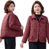 Autumn lapel rhombus cotton clothes mother's new women's padded jacket