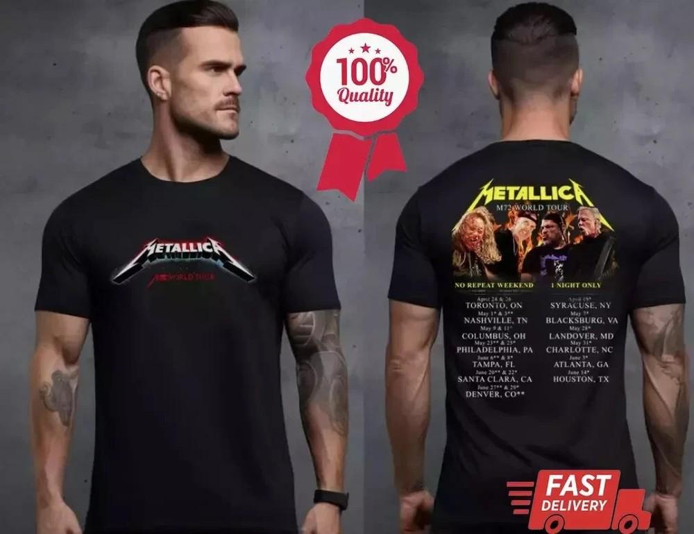 Metallica M72 2025 Tour Shirt w/ Extended Schedule Rock Music Fan Tee Unisex T-Shirt