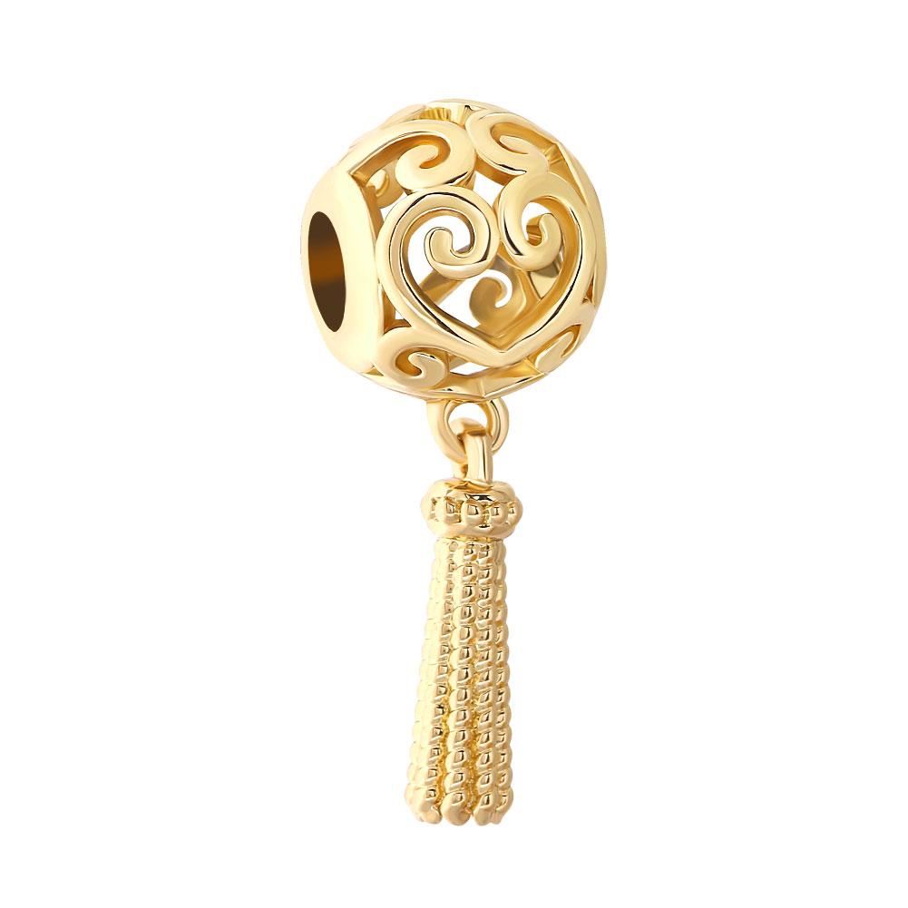 Шарм-корона из сосновых шишек с покрытием из 18-каратного золота, подходит для оригинального браслета, сияющий бусина, сделай сам, женские украшения, подарок, медный брелок, украшения, подарок