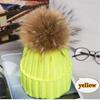 2023Hot Women Winter Racoon Fur Pom Pom 15cm Ball Knit Beanie Ski Cap Bobble Hat
