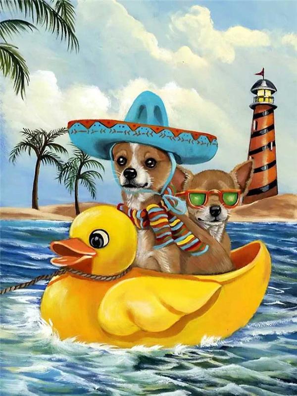 DIY Diamond Mosaic Dog Picture Of Rhinestone Diamond Painting Cat Animal Cross Stitch Seaside Embroidery Decor For Home